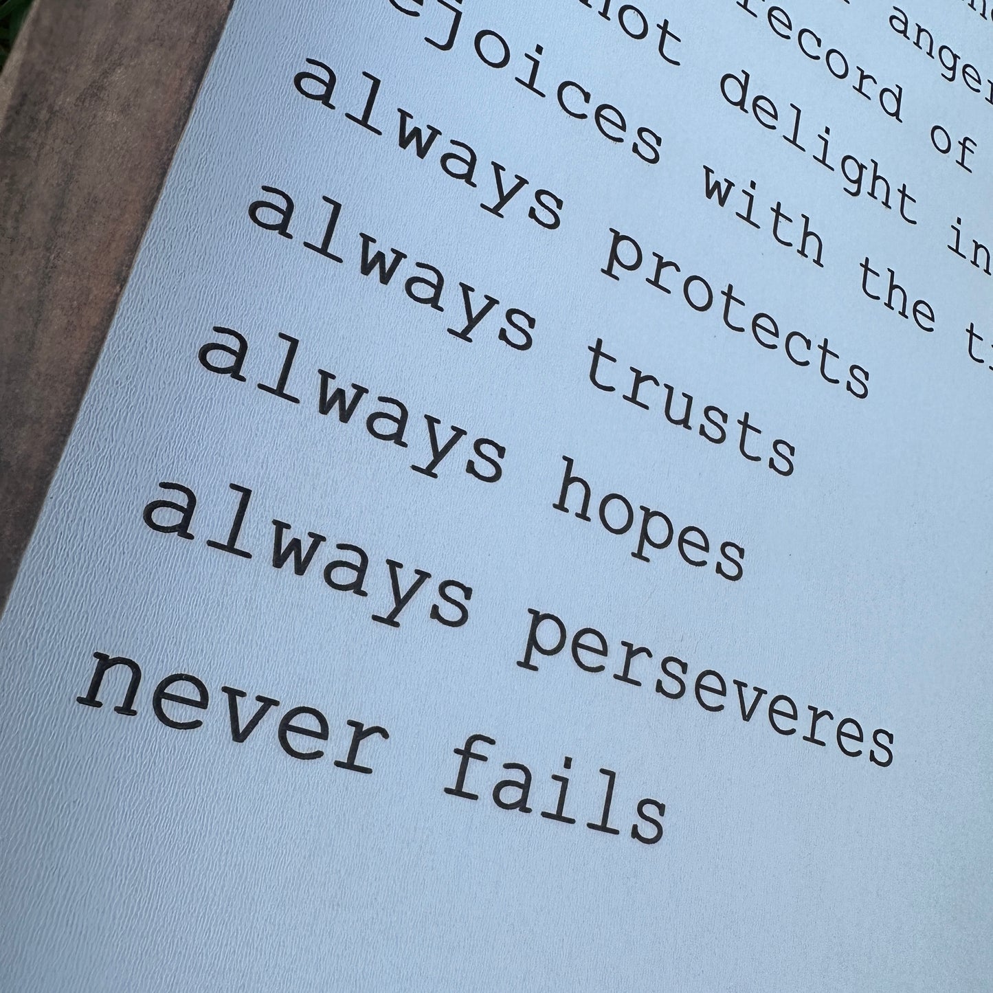 Love is Patient Sign